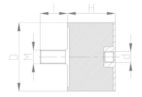 JNDD型<a href='http://www.0580rencai.cn' target='_blank'><u>橡膠減震器</u></a>結(jié)構(gòu)圖